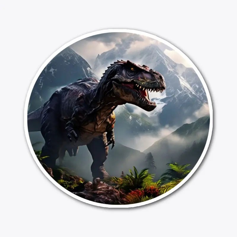 Dinosaurs with background for mountains